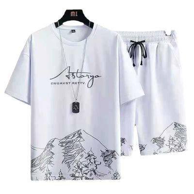 Semplicemente elegante T-shirt maschile stile abito estivo casual con pantaloncini a secco rapido