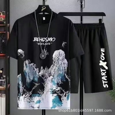 Semplicemente elegante T-shirt maschile stile abito estivo casual con pantaloncini a secco rapido