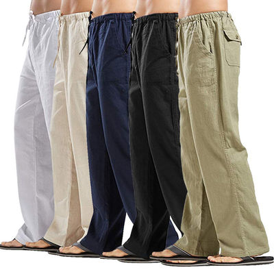 Pantaloni da ginnastica da carico anti-pilling da uomo Pantaloni impermeabili autunnali con stile anteriore piatto