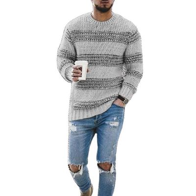 No Needle Detection Pullover a righe maschile per abbigliamento casual 2023 Collo rotondo Top a maglia
