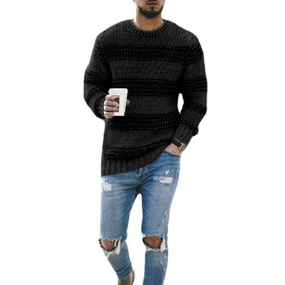 No Needle Detection Pullover a righe maschile per abbigliamento casual 2023 Collo rotondo Top a maglia