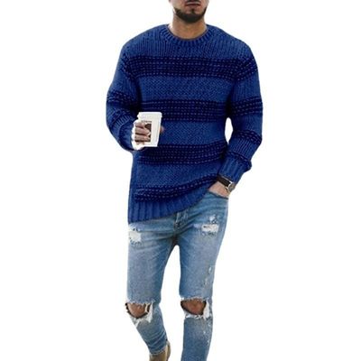 No Needle Detection Pullover a righe maschile per abbigliamento casual 2023 Collo rotondo Top a maglia