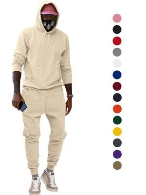 Costumi da sudore in bianco su misura Uomini Set da jogging Cappuccine da jogging Indossare abiti