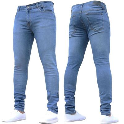 Supporto 7 giorni Tempismo di consegna Ordine campione Jeans da uomo rigidi Jeans a matita di colore massello Jeans a matita di denim