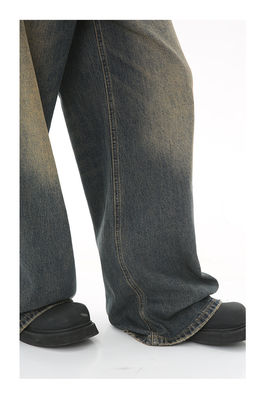 Supporto 7 giorni Tempismo di ordinazione campione 2023 Vintage Distressed Wide-Leg Mop Jeans per uomini