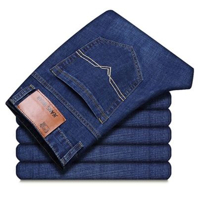 Spessore stretch jeans maschile tubo rigido sciolto cintura alta taglia più lavaggio casual lavaggio sabbia