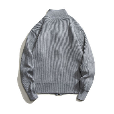 Cardigan con cerniera, maglione a maglia con 100% di poliestere, per uomo, in primavera