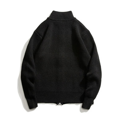 Cardigan con cerniera, maglione a maglia con 100% di poliestere, per uomo, in primavera