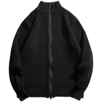 Cardigan con cerniera, maglione a maglia con 100% di poliestere, per uomo, in primavera
