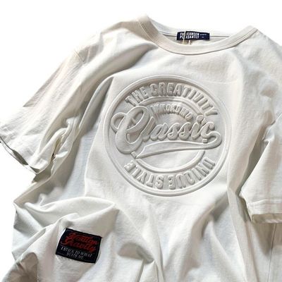 T-shirt da uomo di design personalizzato in 3D Puff Print Respirante 180 grammi Fibra di poliestere