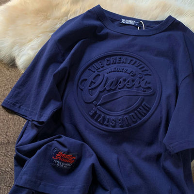 T-shirt da uomo di design personalizzato in 3D Puff Print Respirante 180 grammi Fibra di poliestere