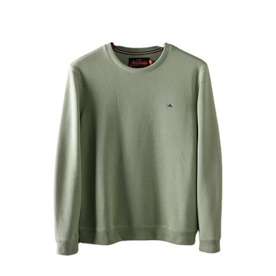 Pullover a collare rotondo maschile ricamato a O-Neck Terry senza rivestimento e lavorazione