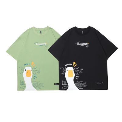 Popolarietà giovanile 18-24 anni Anatra fumettistica estiva stampa hip hop T-shirt a coppia sciolta