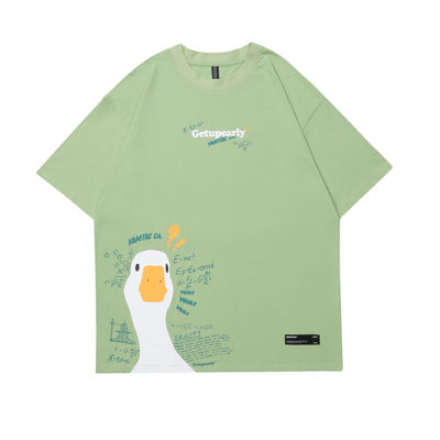 Popolarietà giovanile 18-24 anni Anatra fumettistica estiva stampa hip hop T-shirt a coppia sciolta