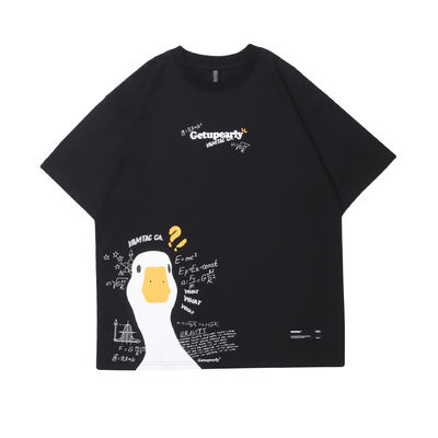 Popolarietà giovanile 18-24 anni Anatra fumettistica estiva stampa hip hop T-shirt a coppia sciolta