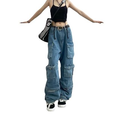 Cotton Denim Oversized Hiphop Embroidered Baggy Loose Men's Jeans per uno stile sostenibile
