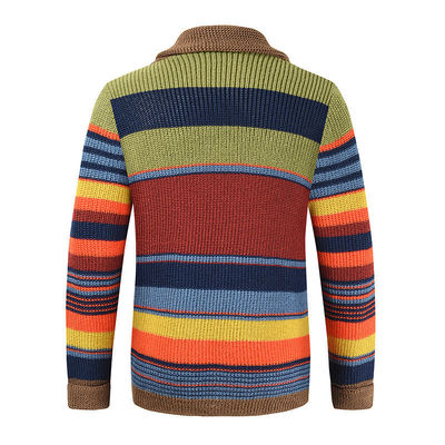 Pantalone da uomo arcobaleno Inverno e Autunno Colore di lapelato Cardigan a maglia