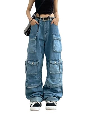 Cotton Denim Oversized Hiphop Embroidered Baggy Loose Men's Jeans per uno stile sostenibile