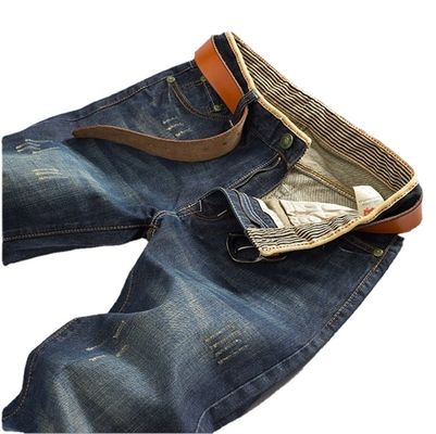 Zipper Fly XMAMLON Stretch Regular Fit Pants Moda Uomini Denim Slim Mid Waist Jeans