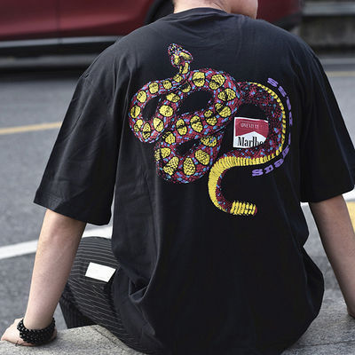 Popolare tra i giovani T-shirt da skateboard senza colletto Rattlesnake per 18-24 anni