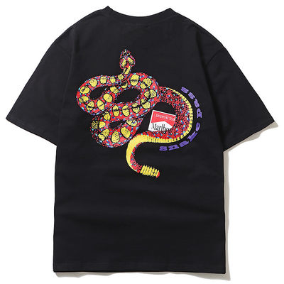Popolare tra i giovani T-shirt da skateboard senza colletto Rattlesnake per 18-24 anni
