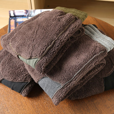 100% di cotone ricamo Uomo lana rivestita Corridori caldi pantaloni imbottiti Pantaloni per la vita media