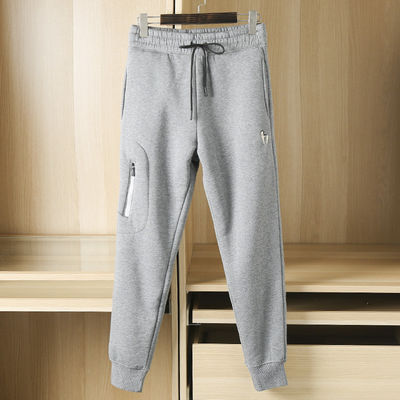 100% di cotone ricamo Uomo lana rivestita Corridori caldi pantaloni imbottiti Pantaloni per la vita media