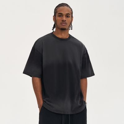 100% cotone Unisex T-shirt di base di grandi dimensioni T-shirt maschile casual loose wash solido