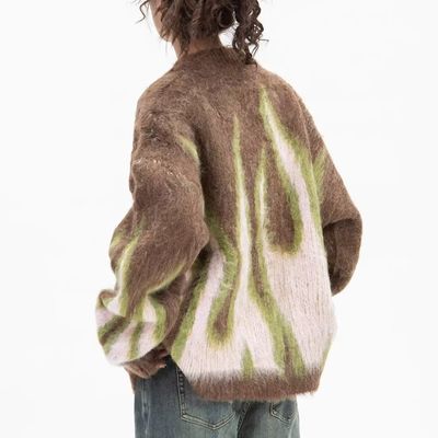 Computer a maglia Fiamma invernale Jacquard V-collo Maglione maschile per il comfort casual