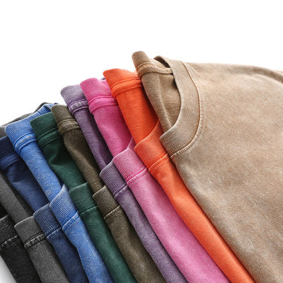 Versione libera 100% cotone 230G T-shirt da strada pesante lavato per uomini oversize