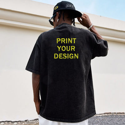 Versione libera 100% cotone 230G T-shirt da strada pesante lavato per uomini oversize