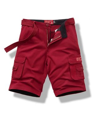 Pantaloni da carico maschile in cotone spesso con comodità multi-tasche