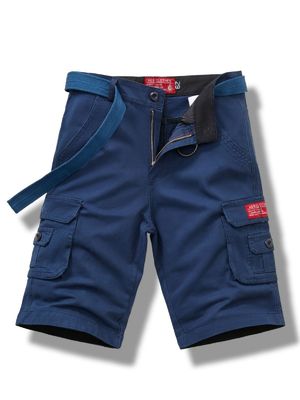 Pantaloni da carico maschile in cotone spesso con comodità multi-tasche