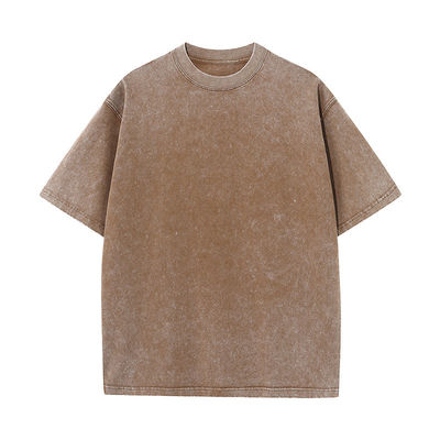 T-shirt con collo rotondo grafico vintage 100% cotone lavaggio T-shirt da uomo in taglia più