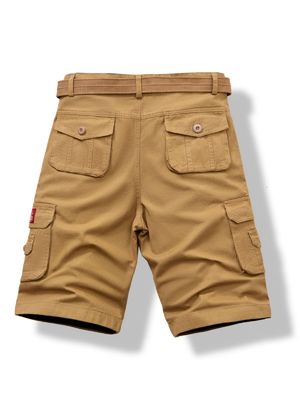 Pantaloni da carico maschile in cotone spesso con comodità multi-tasche