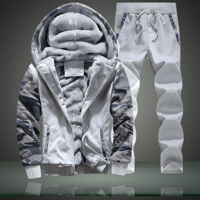 Maglietta a maglia M-6XL Plüsch Set Cappotto con cappuccio Cardigan per uomini
