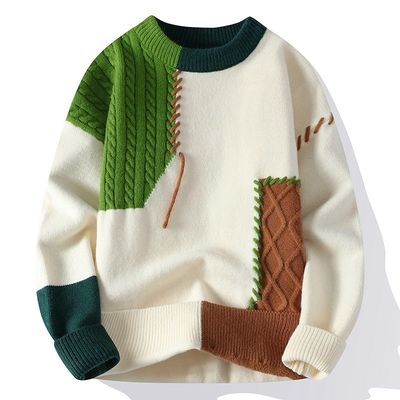 Collo rotondo Uomo Inverno Autunno Maglioni di Natale Pullover di Streetwear coreano