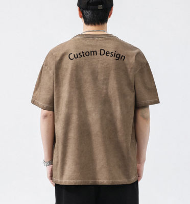 XMAMLON RTS OEM Vintage 250G Streetwear oversized t-shirt da uomo da peso pesante