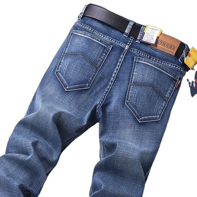80% di cotone Straight Denim Mens Jeans Fit Tipo Regolare Tipo Taia Medio Taia
