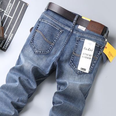 80% di cotone Straight Denim Mens Jeans Fit Tipo Regolare Tipo Taia Medio Taia