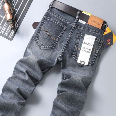 80% di cotone Straight Denim Mens Jeans Fit Tipo Regolare Tipo Taia Medio Taia