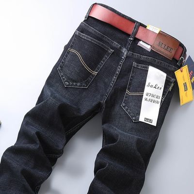 80% di cotone Straight Denim Mens Jeans Fit Tipo Regolare Tipo Taia Medio Taia