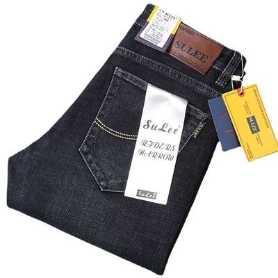 80% di cotone Straight Denim Mens Jeans Fit Tipo Regolare Tipo Taia Medio Taia