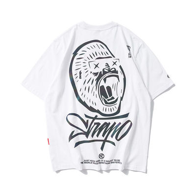 Logo personalizzato Hip Hop stile T-shirt a fluorescenza riflettente UV