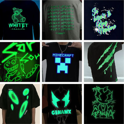 Logo personalizzato Hip Hop stile T-shirt a fluorescenza riflettente UV