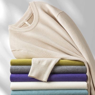 Maglieria di lana di merino maschile Giubbotto in liossello stile Pullover solido personalizzato Cardigan in cashmere