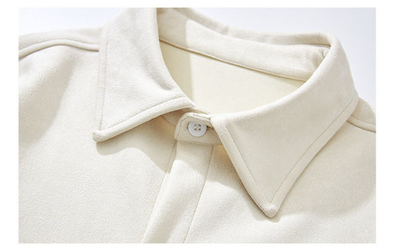 Uomo Inverno 2023 Camicia a manica lunga a colori solidi con tasche e stile a forma libera