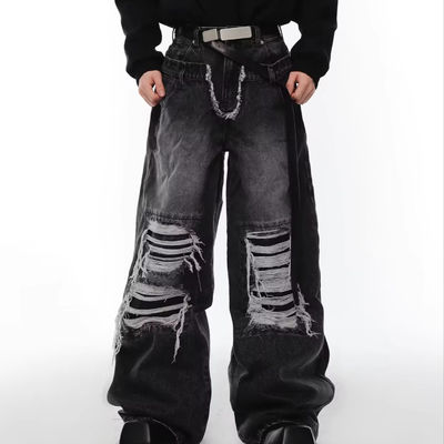 Hip Hop maschile doppia vita jeans denim impilati pantaloni articoli in magazzino