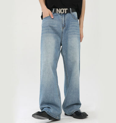 tessuto Polyester/Cotton Jeans blu rettilineo maschile con stampa digitale