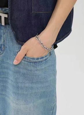 tessuto Polyester/Cotton Jeans blu rettilineo maschile con stampa digitale